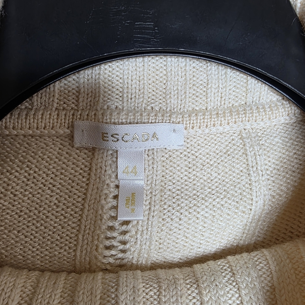 Escada Womens Ivory Wool Cashmere Blend Sweater Size 44 Large - Picture 8 of 10